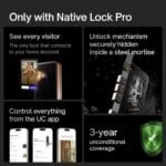 Native by Urban Company Lock Pro Smart Door Lock with in-Built HD Camera & Home Doorbell Connect