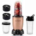 NutriPro Juicer Mixer Grinder - Smoothie Maker - 500 Watts (3 Jars & 2 Blades, Gold) - 2 Year Warranty