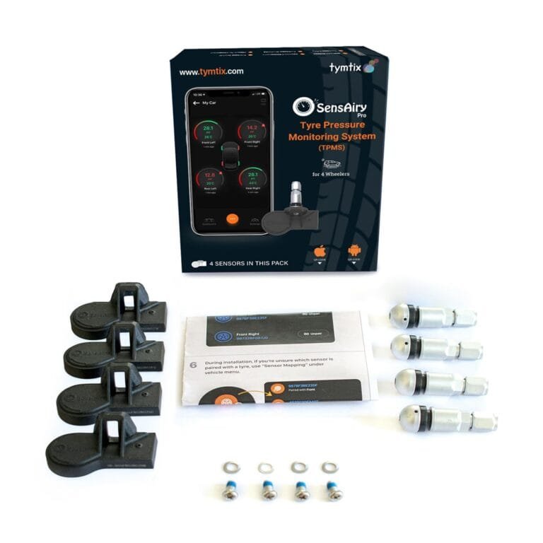 SensAiry Pro Bluetooth LE Tyre Pressure Monitoring System (TPMS) - 4 Sensors
