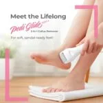 Lifelong PediGlide Soft+ 3-in-1 Callus Remover For Feet | Electronic Foot Scrubber for Dead Skin | 3 Changeable Roller Heads | Focus Light | Dual Speed...