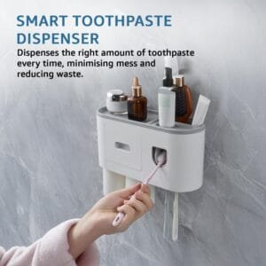 Amazon Basics Toothpaste Dispenser and Toothbrush Holder